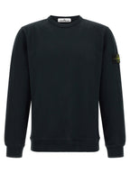 Blue Cotton Canvas Crewneck Sweatshirt