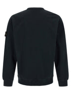 Blue Cotton Canvas Crewneck Sweatshirt