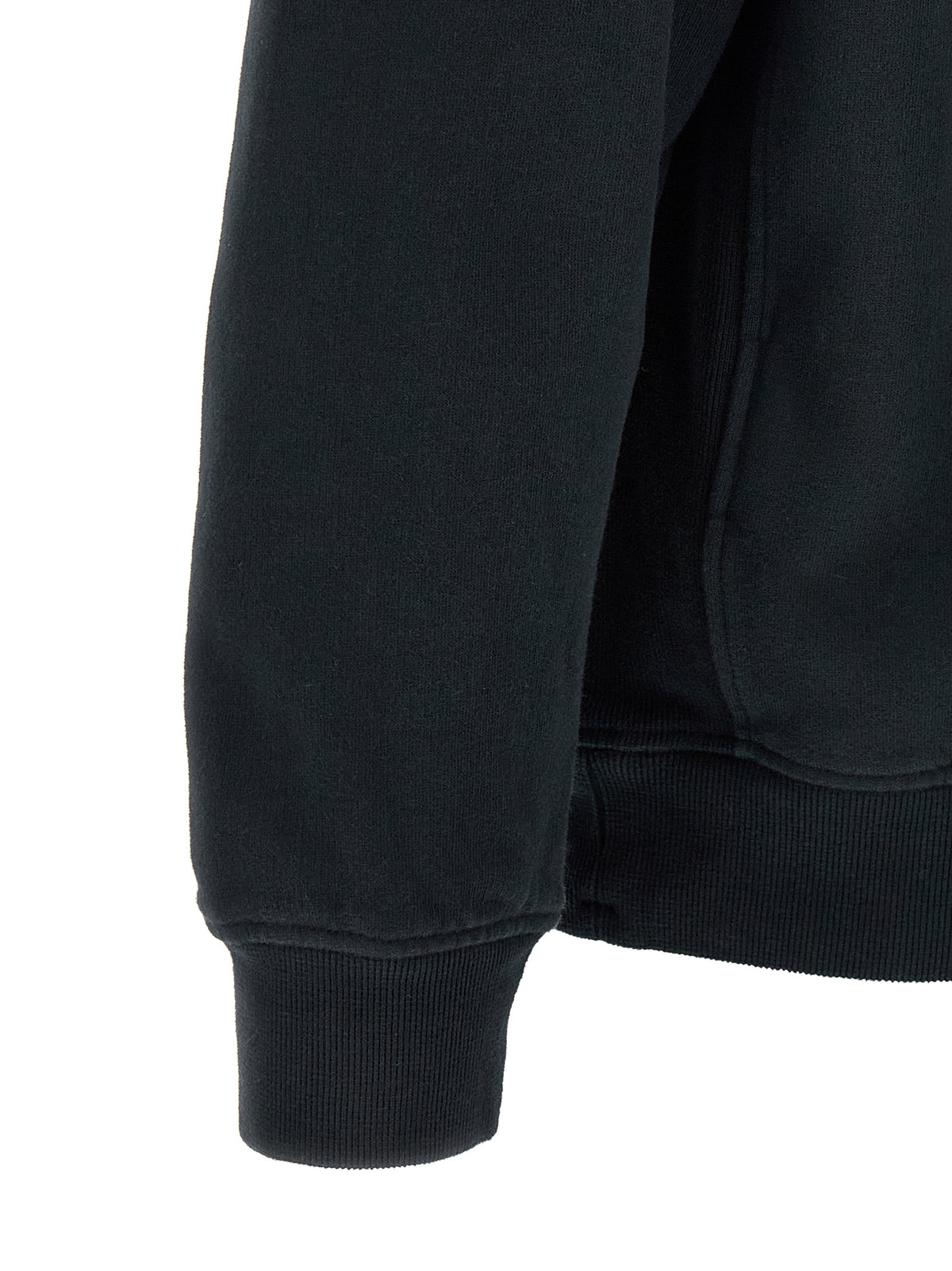 Blue Cotton Canvas Crewneck Sweatshirt