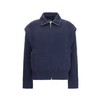 Oversized Blue Wool Ovis Aries Bomber
