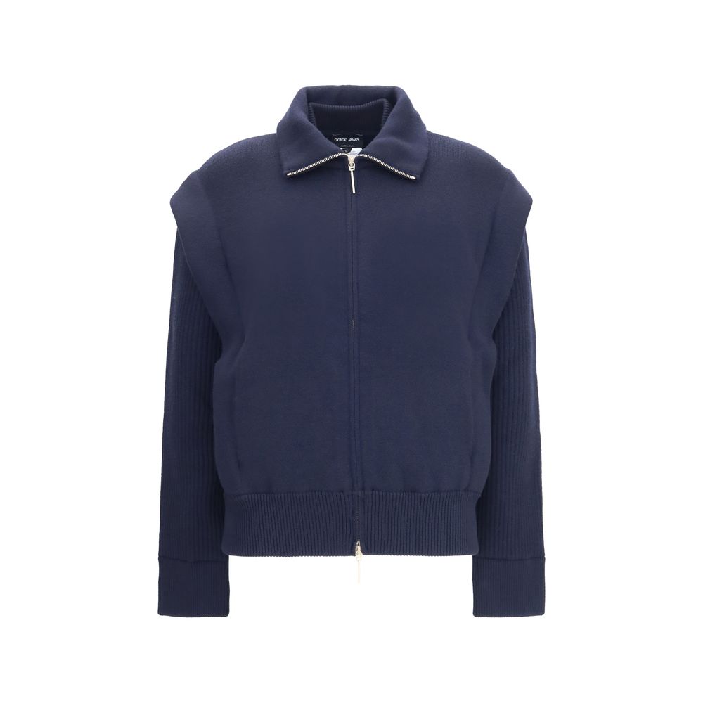 Oversized Blue Wool Ovis Aries Bomber