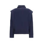 Oversized Blue Wool Ovis Aries Bomber
