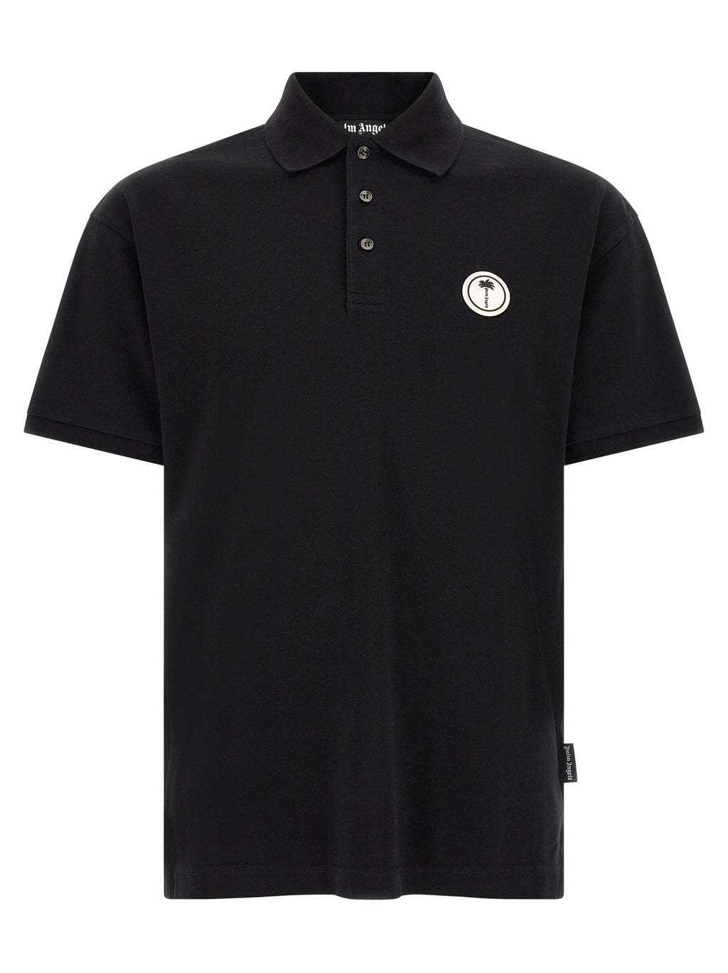 Black Cotton Piquet Polo Shirt