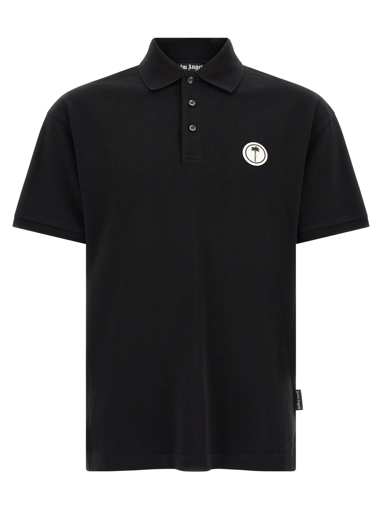 Black Cotton Piquet Polo Shirt
