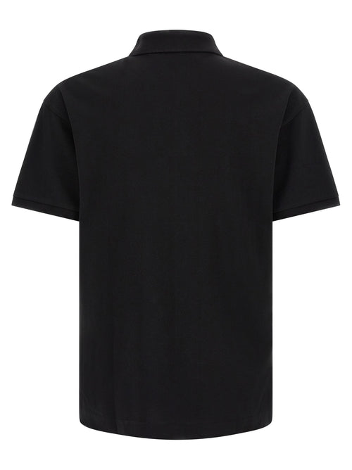 Black Cotton Piquet Polo Shirt