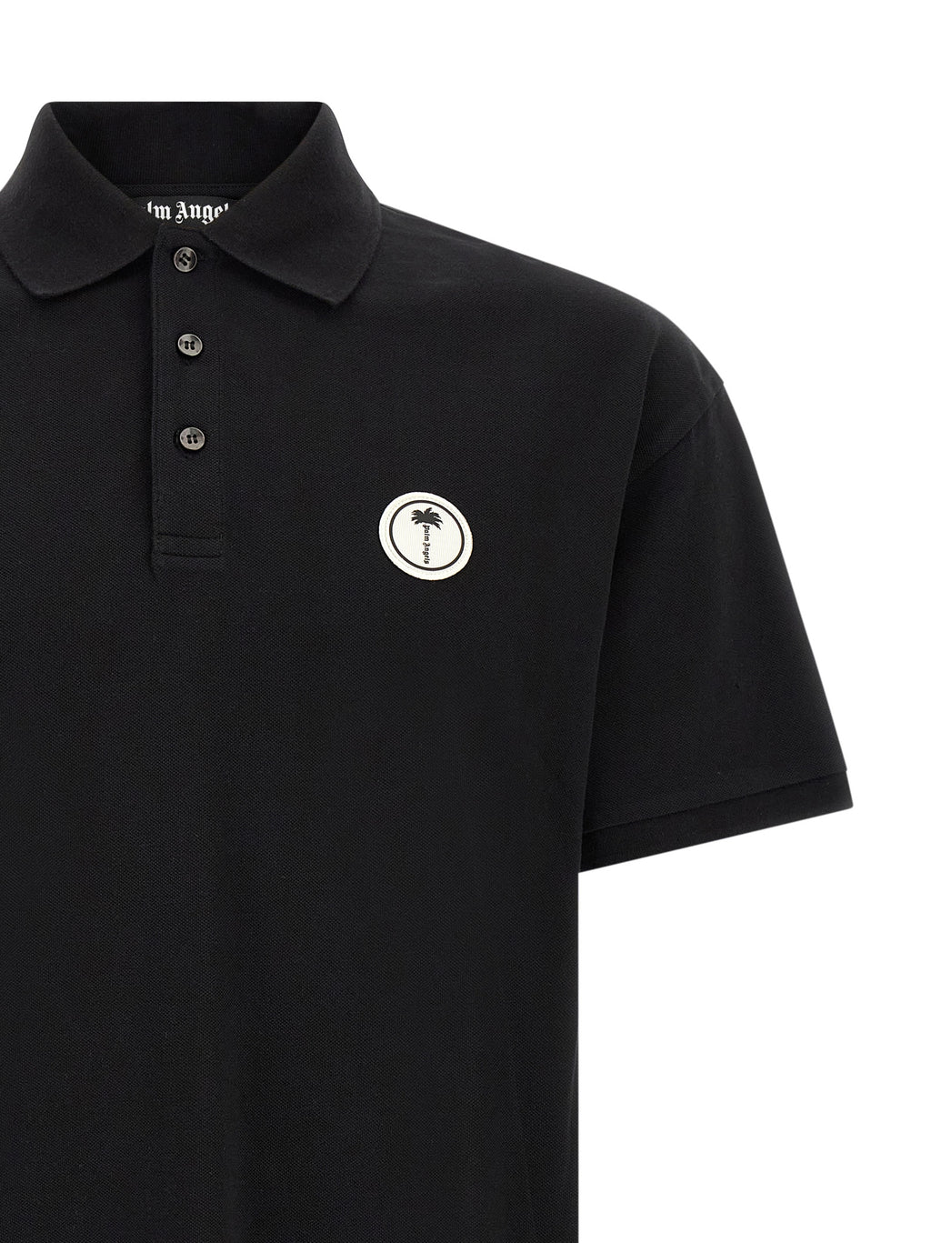 Black Cotton Piquet Polo Shirt