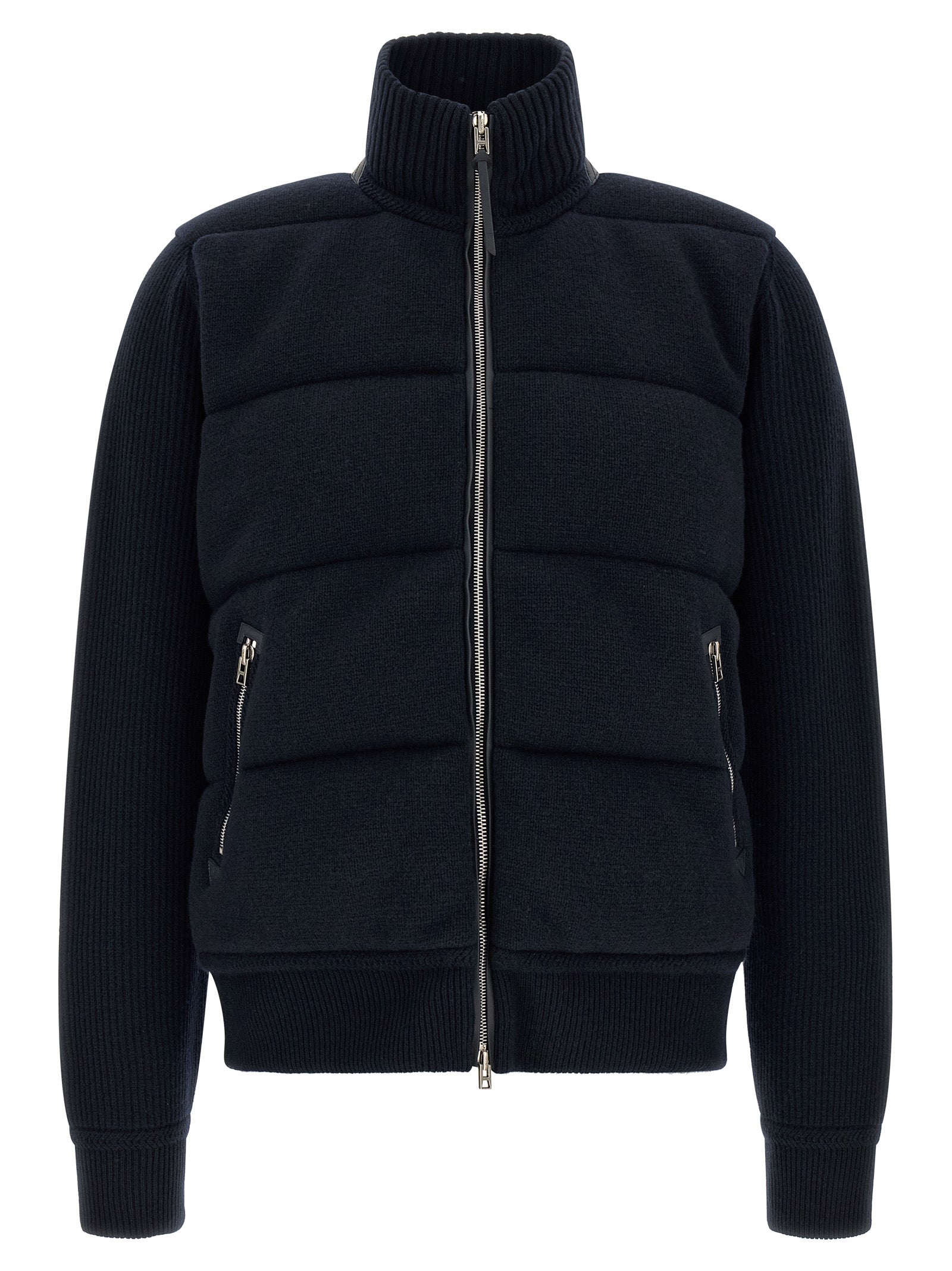 Midnight Blue Virgin Wool Quilted Jacket