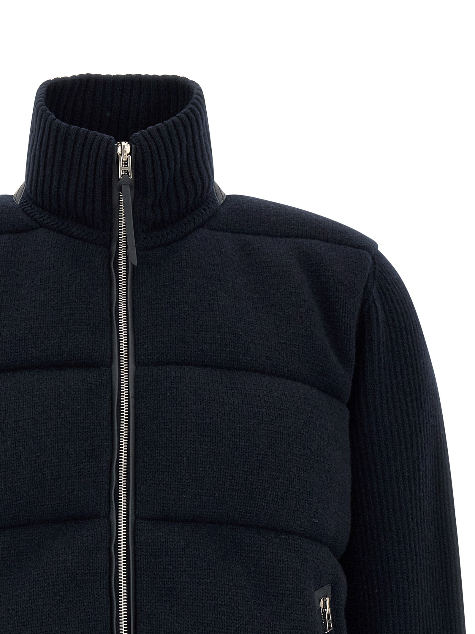 Midnight Blue Virgin Wool Quilted Jacket