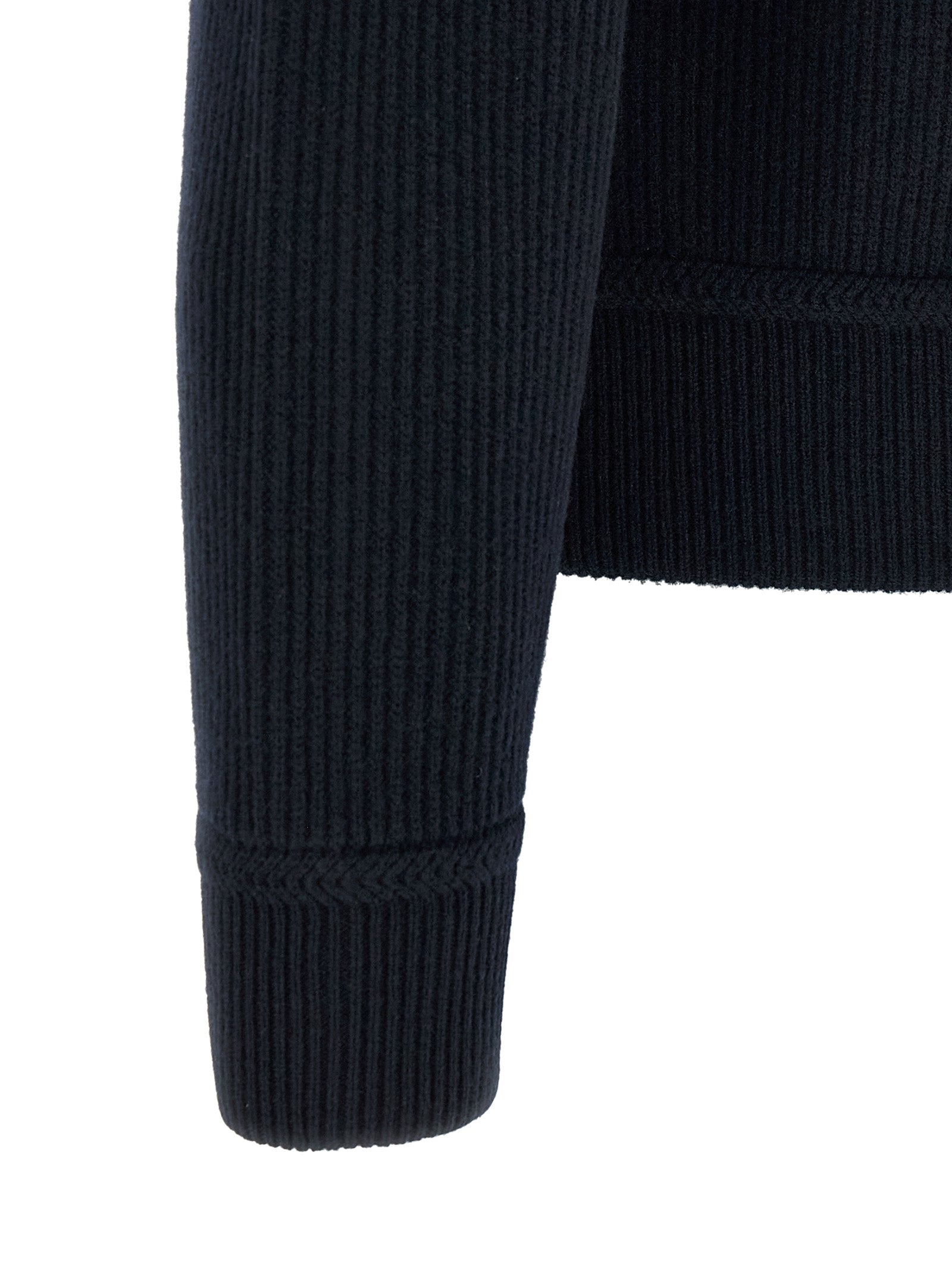 Midnight Blue Virgin Wool Quilted Jacket