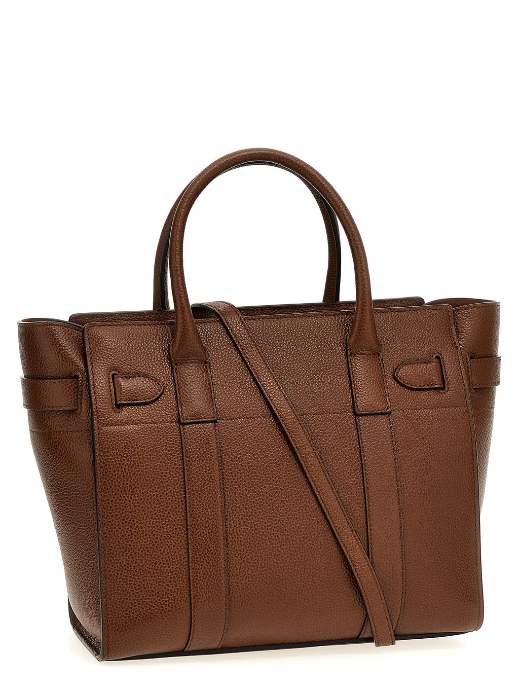 Brown Bovine Leather Small Zipped Bayswater Tote