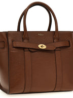 Brown Bovine Leather Small Zipped Bayswater Tote