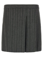 Mini Gray Stretch Wool Blend Skirt