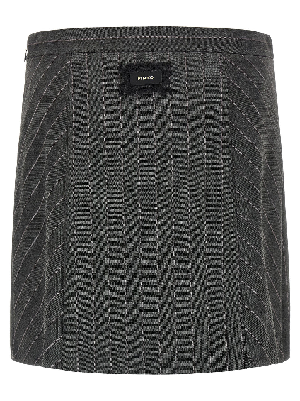 Mini Gray Stretch Wool Blend Skirt