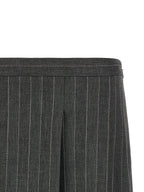 Mini Gray Stretch Wool Blend Skirt