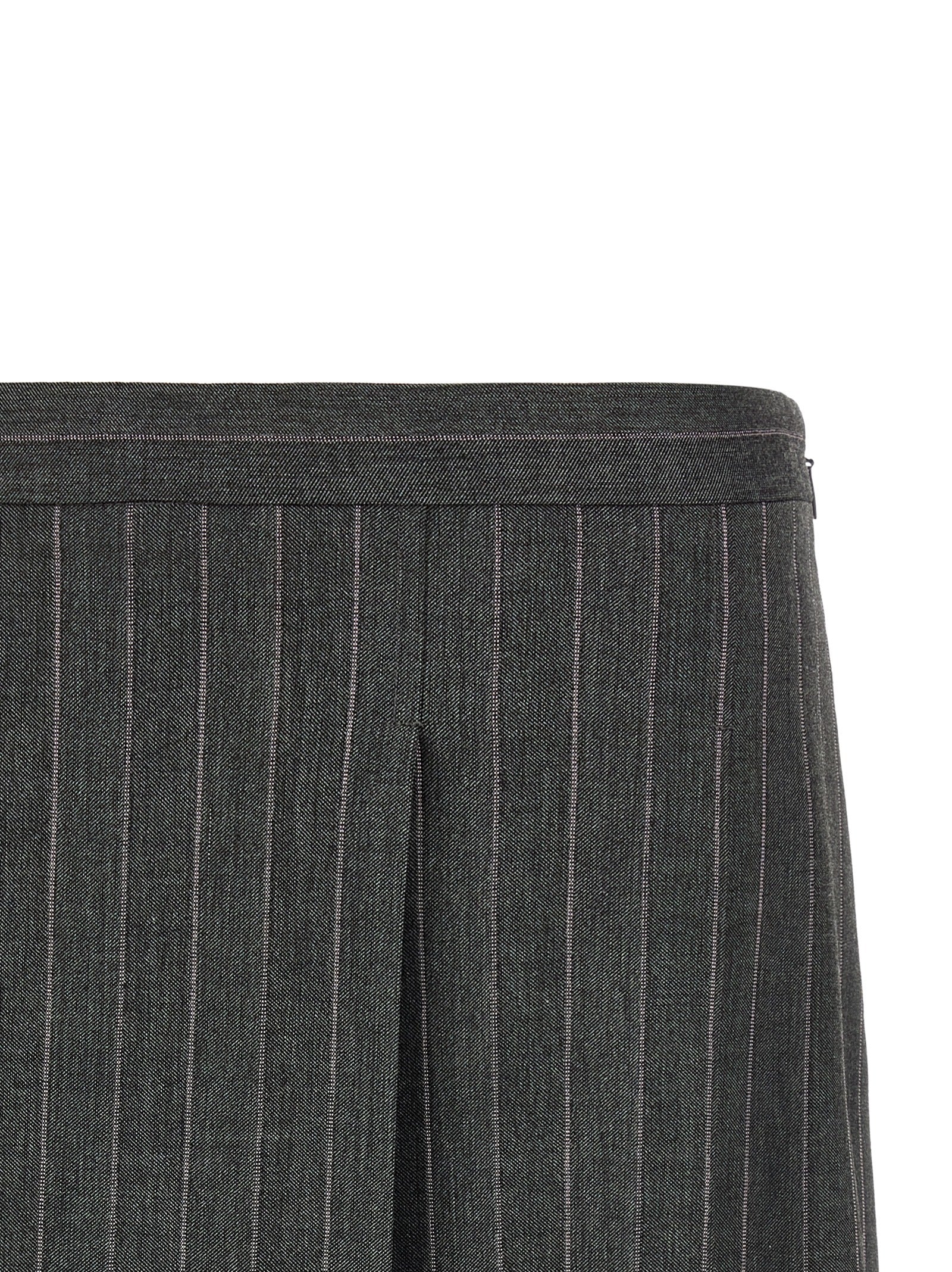 Mini Gray Stretch Wool Blend Skirt