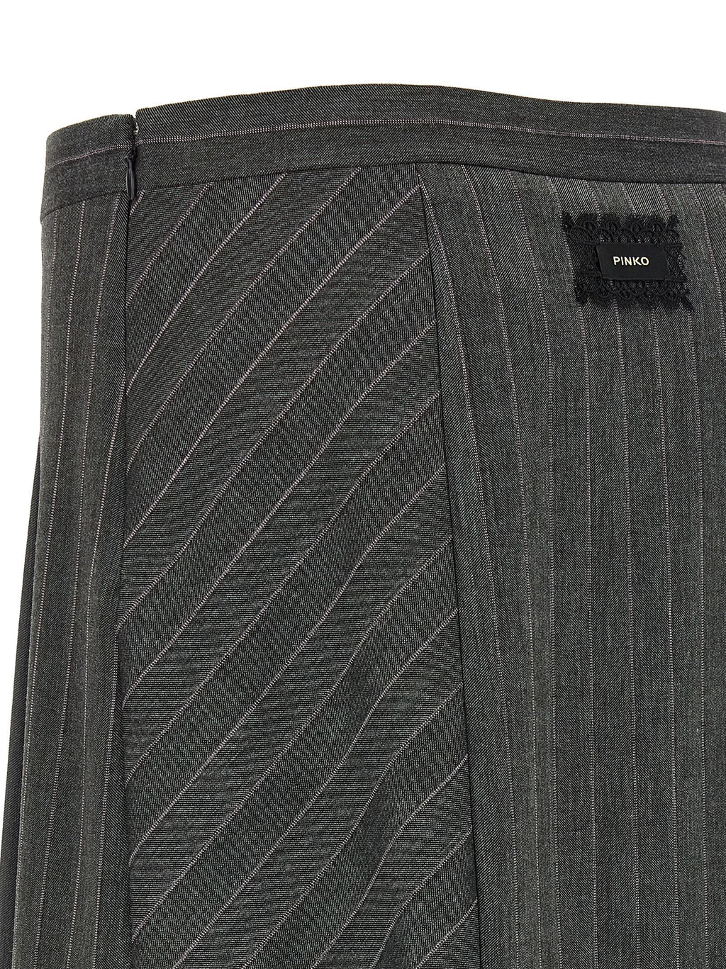 Mini Gray Stretch Wool Blend Skirt