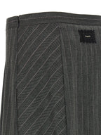 Mini Gray Stretch Wool Blend Skirt