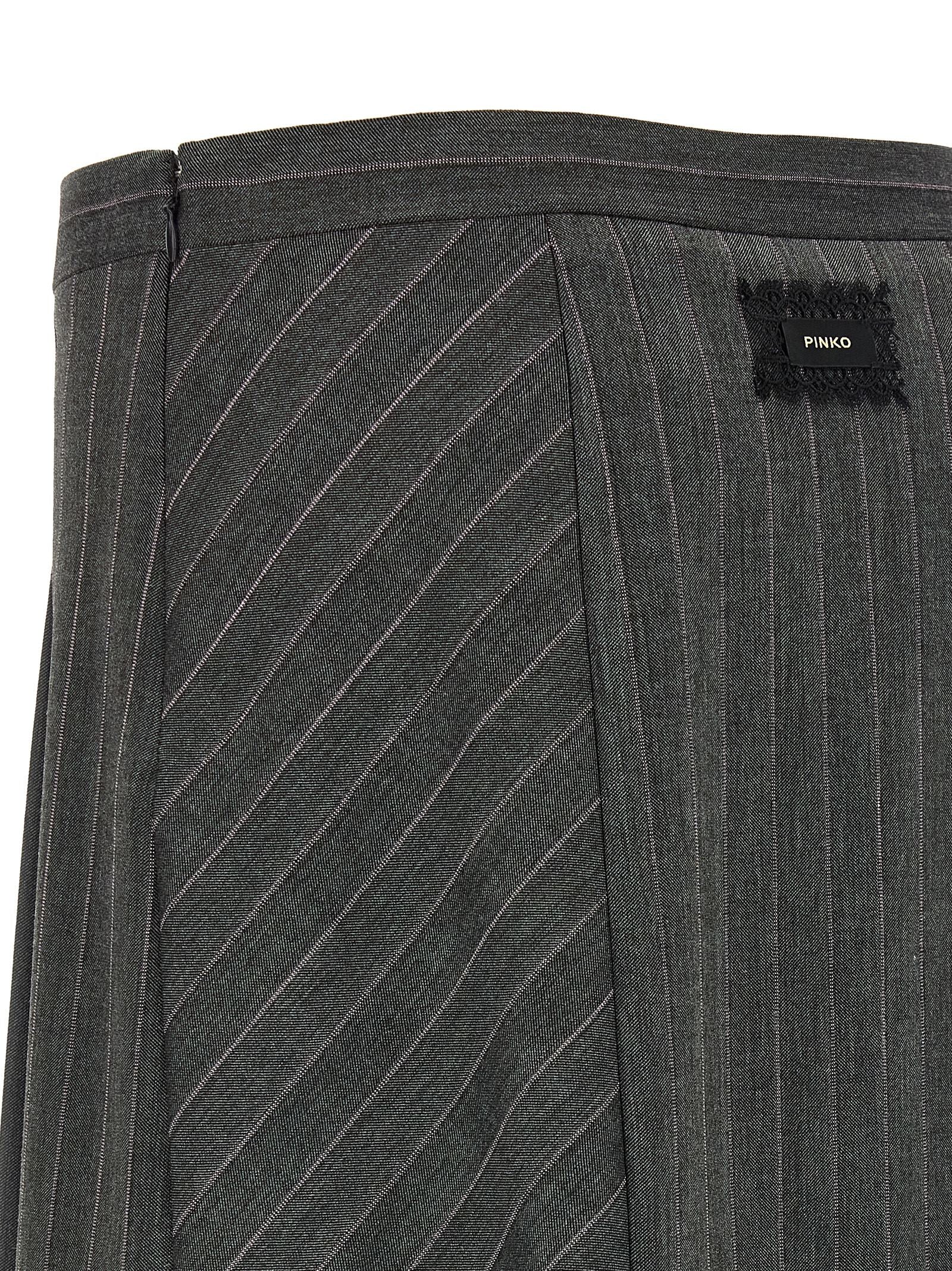 Mini Gray Stretch Wool Blend Skirt