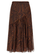 Mini Brown Silk Skirt
