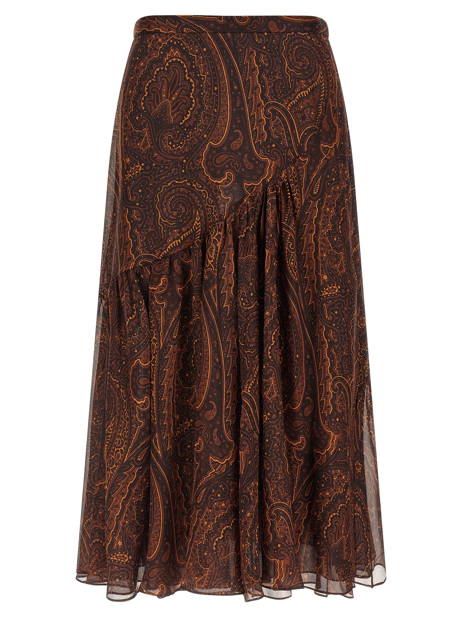 Mini Brown Silk Skirt