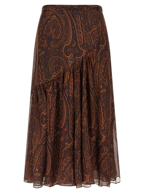 Mini Brown Silk Skirt
