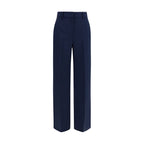 Blue Wool Palazzo Pants