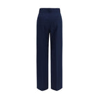 Blue Wool Palazzo Pants