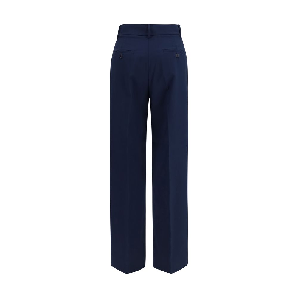 Blue Wool Palazzo Pants