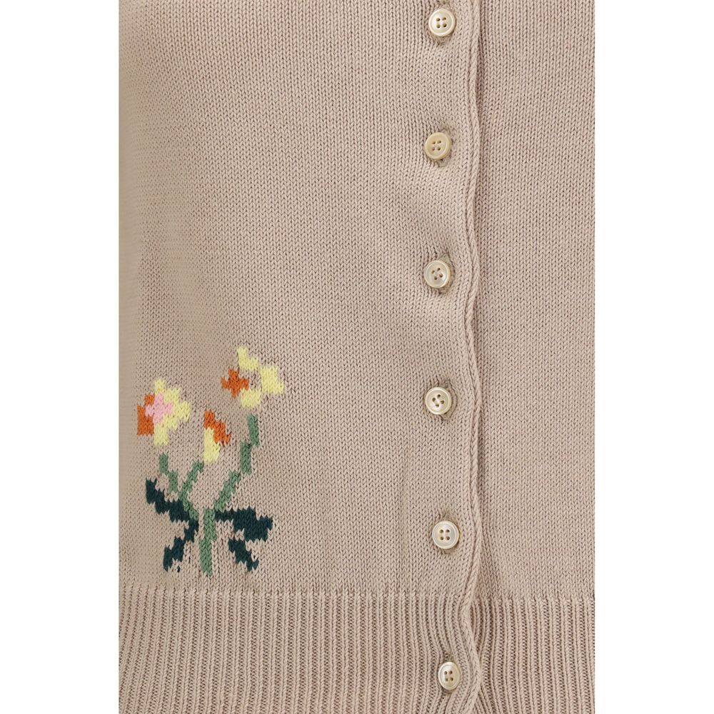 Intarsia Cotton Cardigan