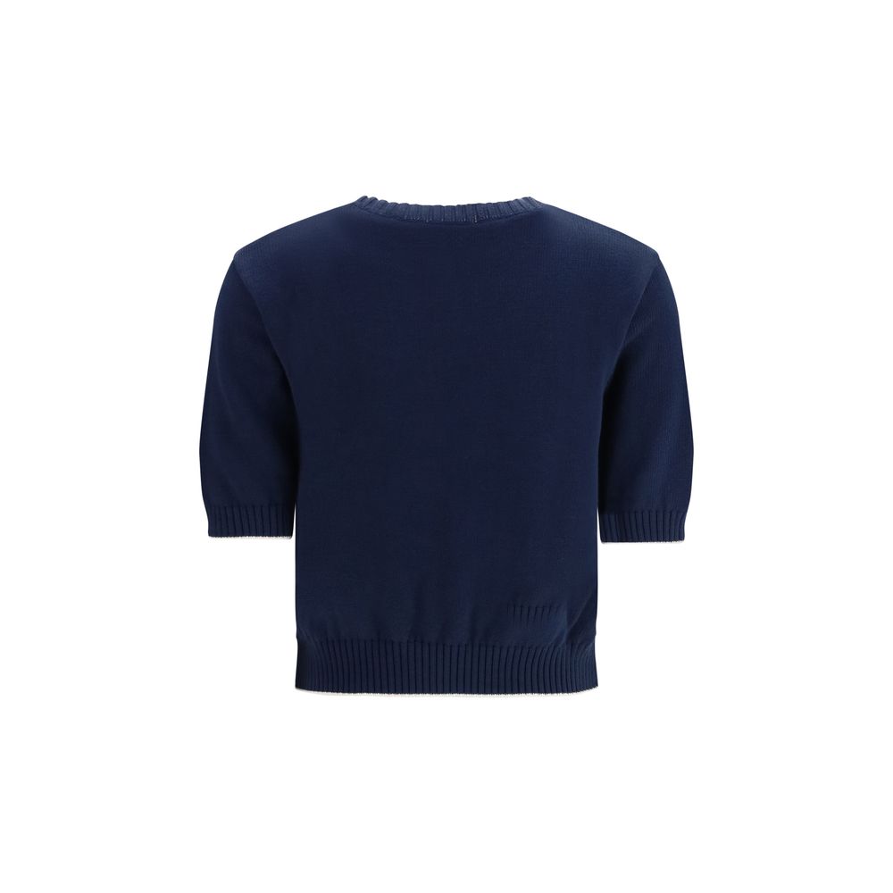 Cotton Embroidered Crewneck Sweater