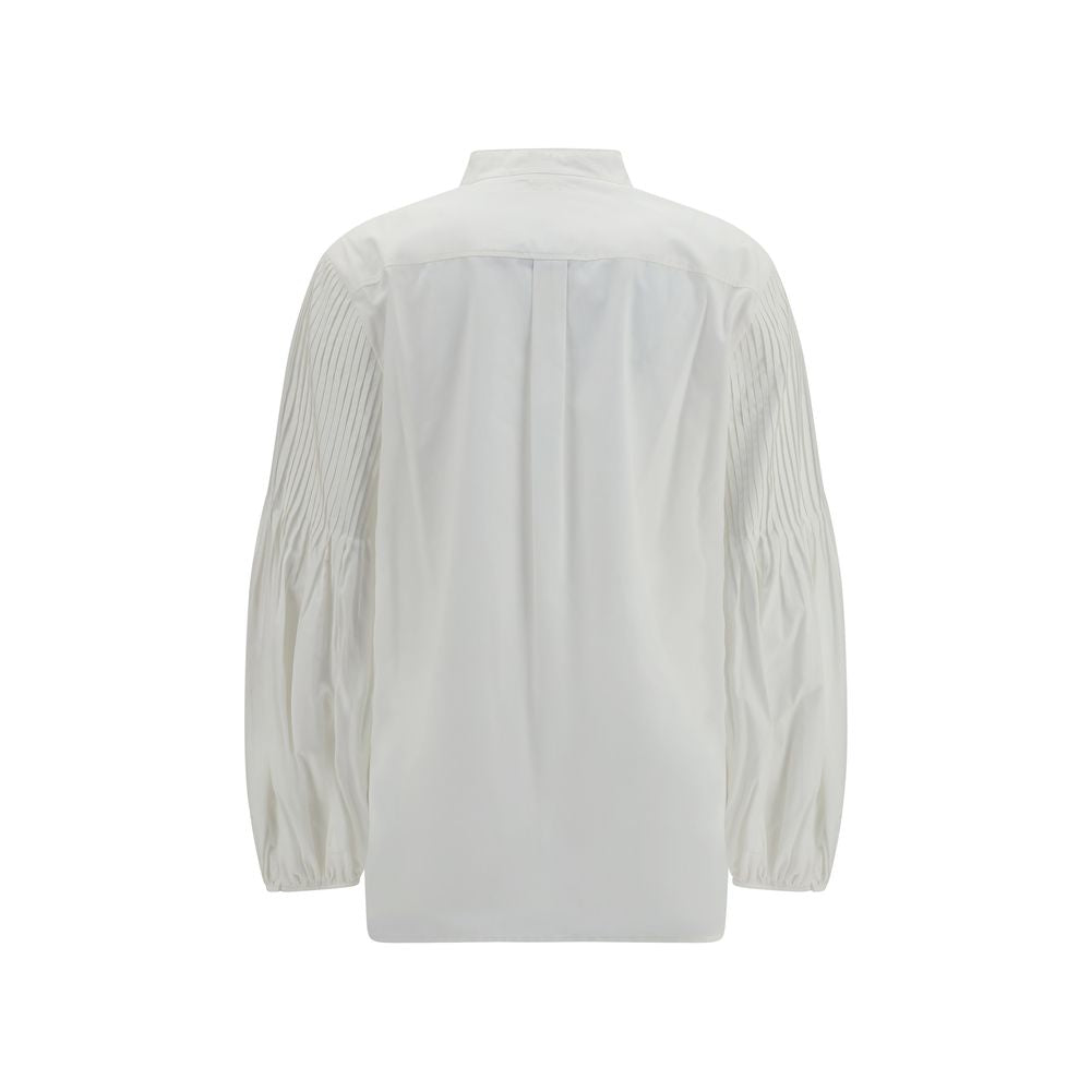 Cotton Balloon Sleeve Blouse