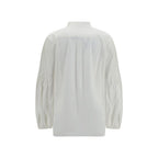 Cotton Balloon Sleeve Blouse