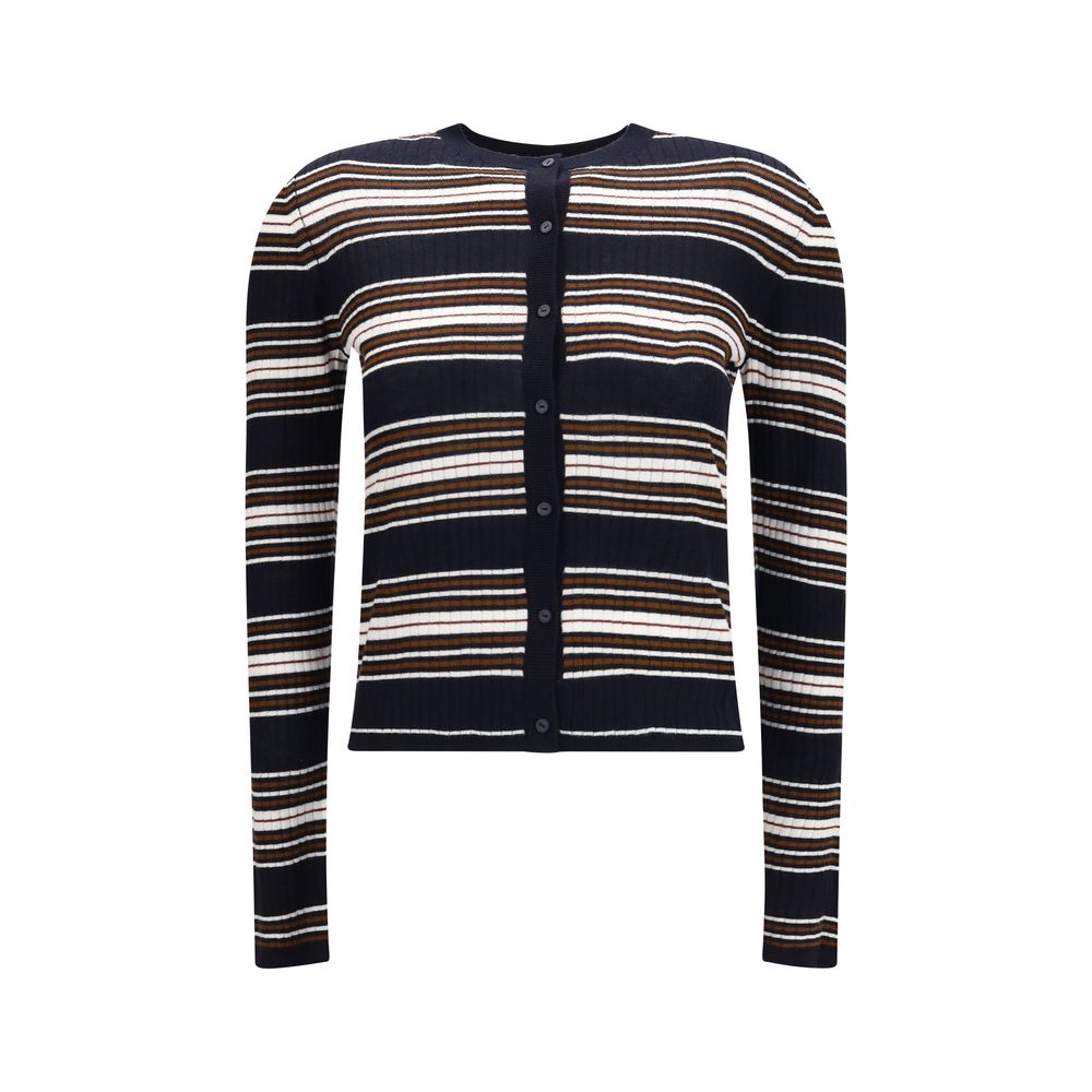 Striped Silk Wool Cardigan