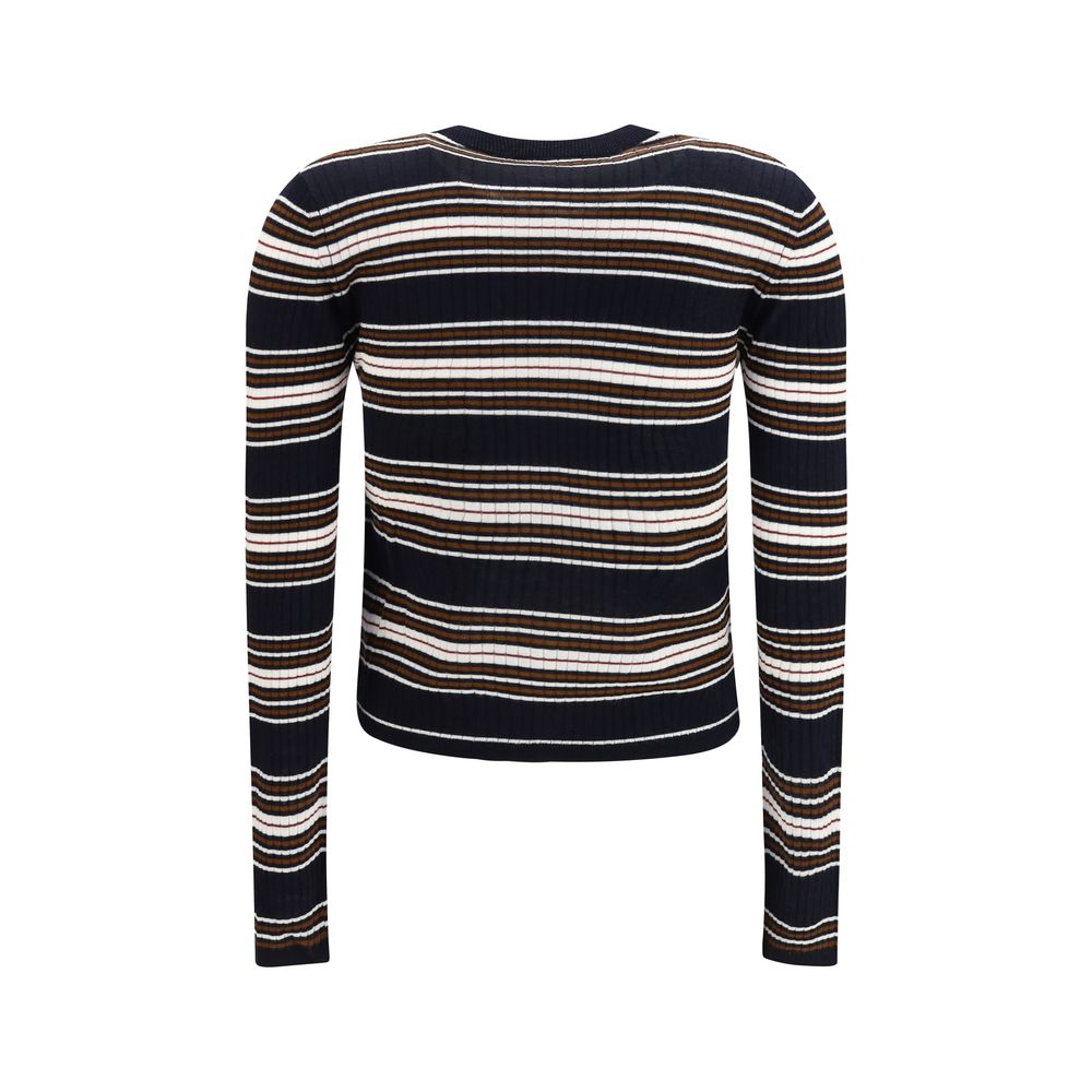 Striped Silk Wool Cardigan