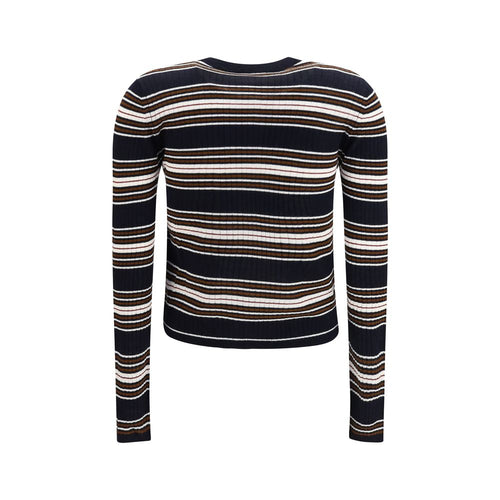 Striped Silk Wool Cardigan