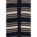 Striped Silk Wool Cardigan