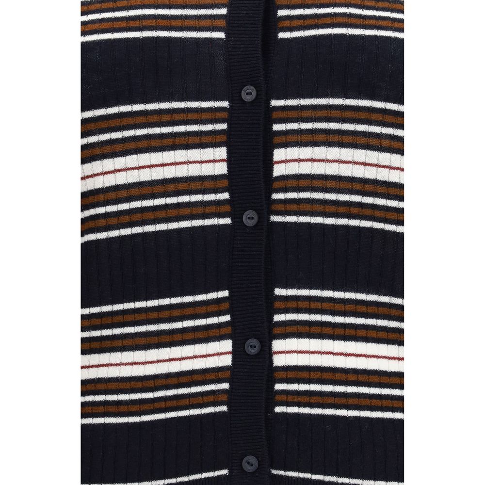 Striped Silk Wool Cardigan