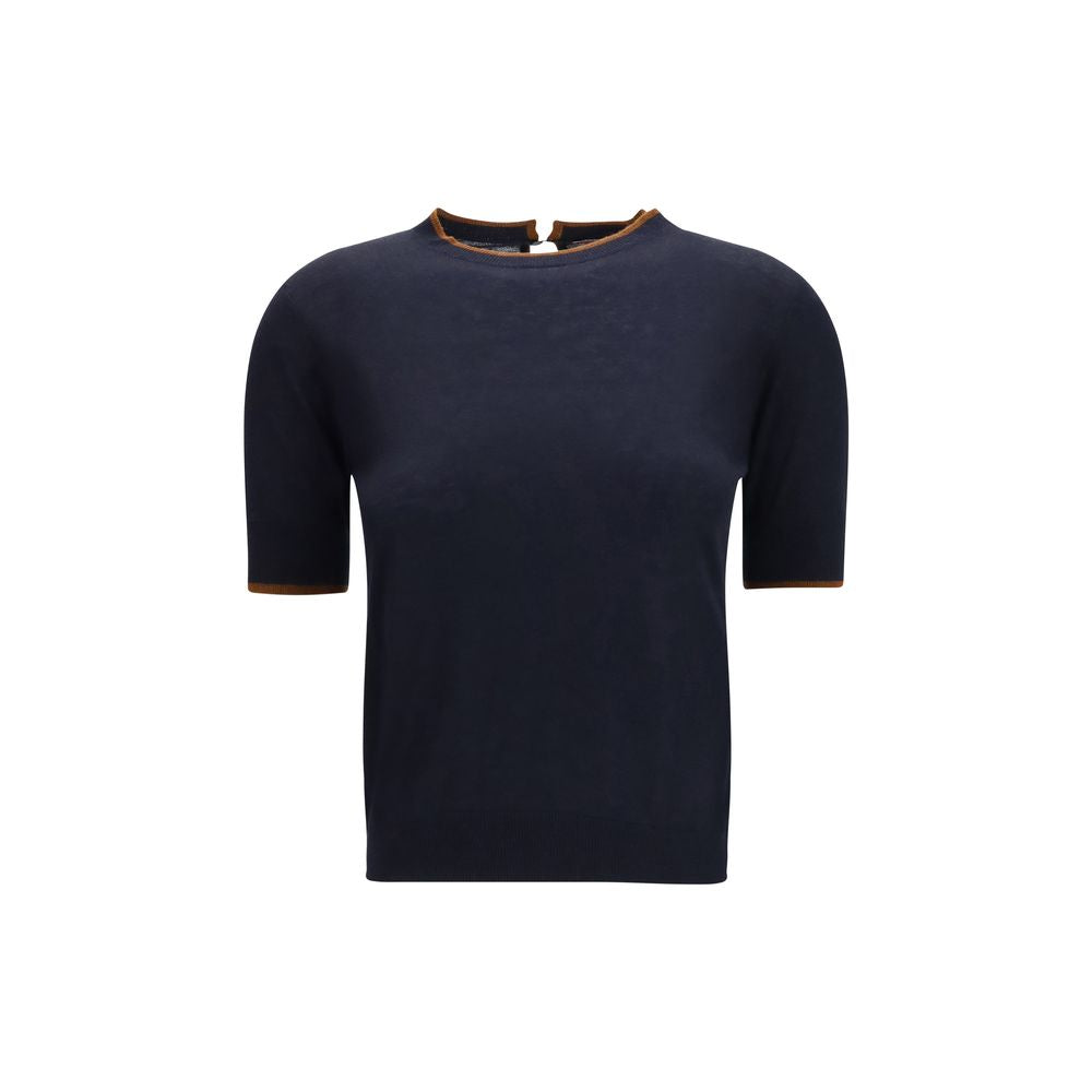 Silk‑Wool Crepe T‑Shirt