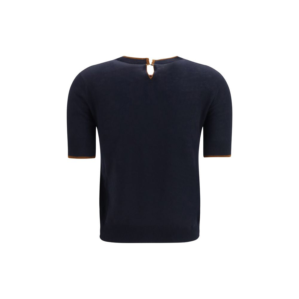 Silk‑Wool Crepe T‑Shirt
