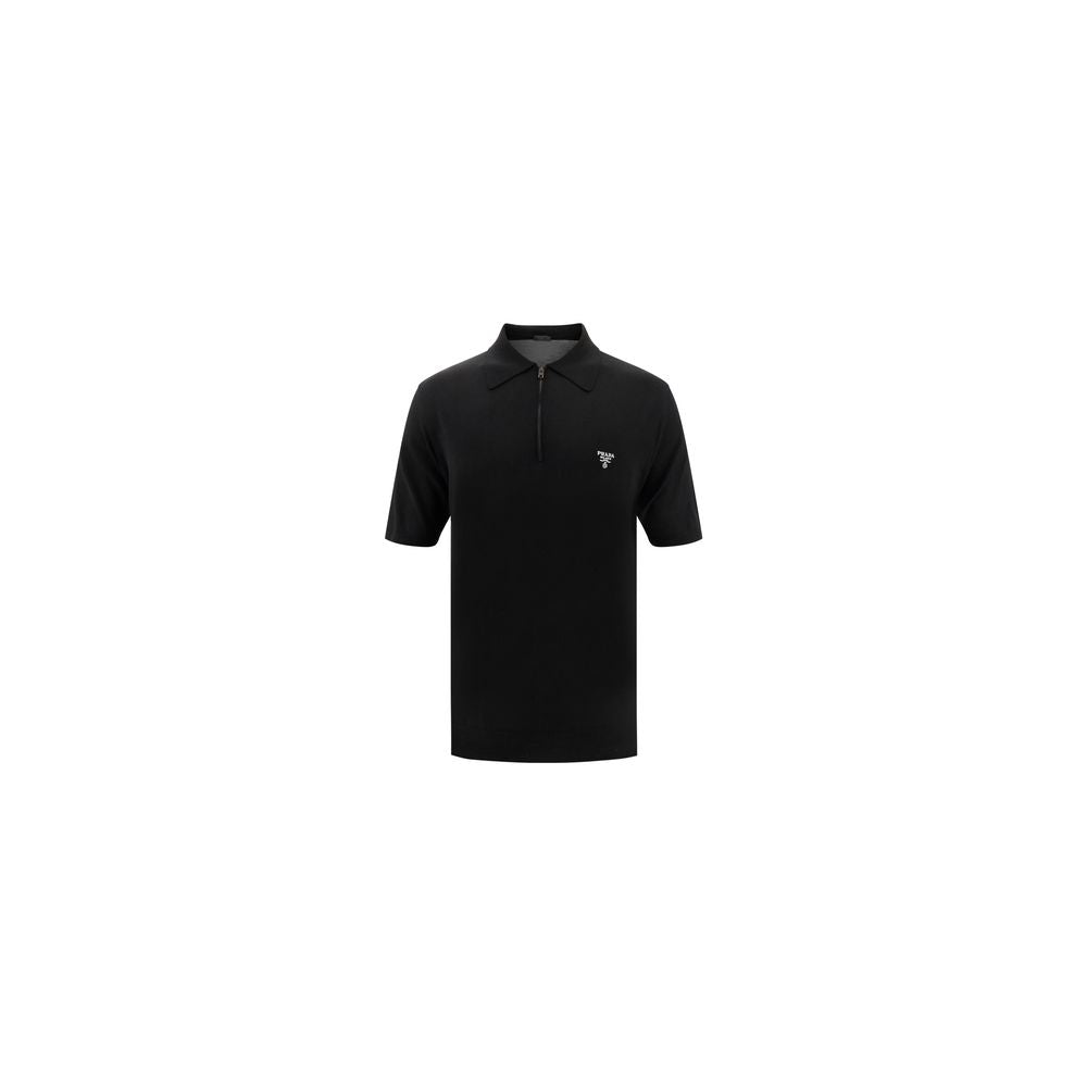 Black Virgin Wool Polo Shirt