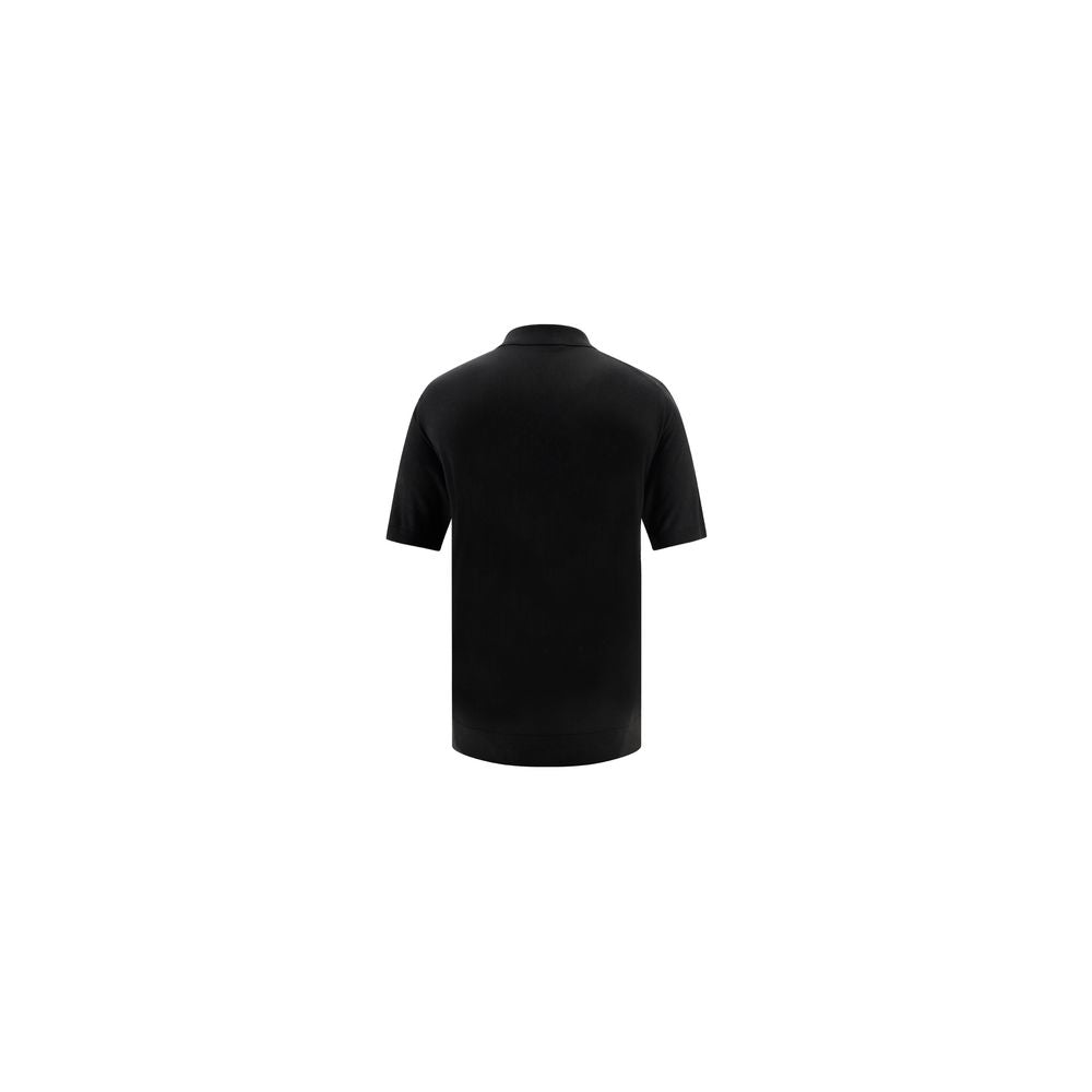 Black Virgin Wool Polo Shirt