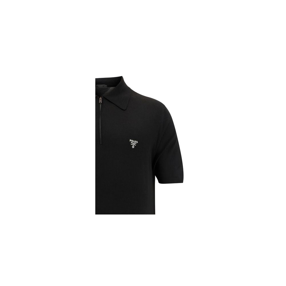 Black Virgin Wool Polo Shirt