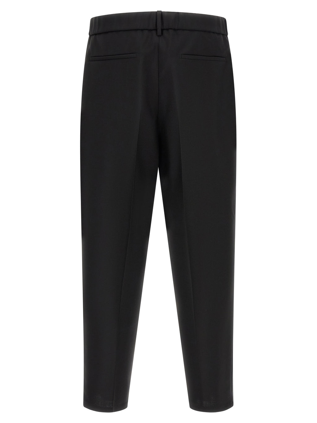 Black Virgin Wool Cropped Pants