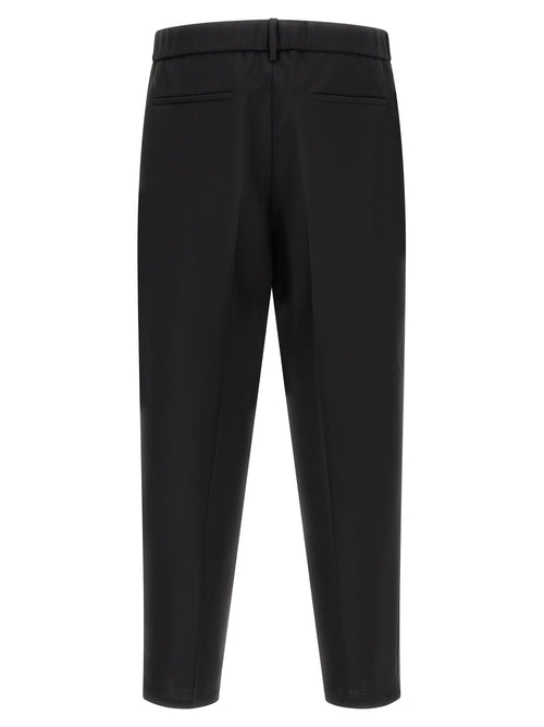 Black Virgin Wool Cropped Pants