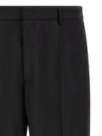 Black Virgin Wool Cropped Pants