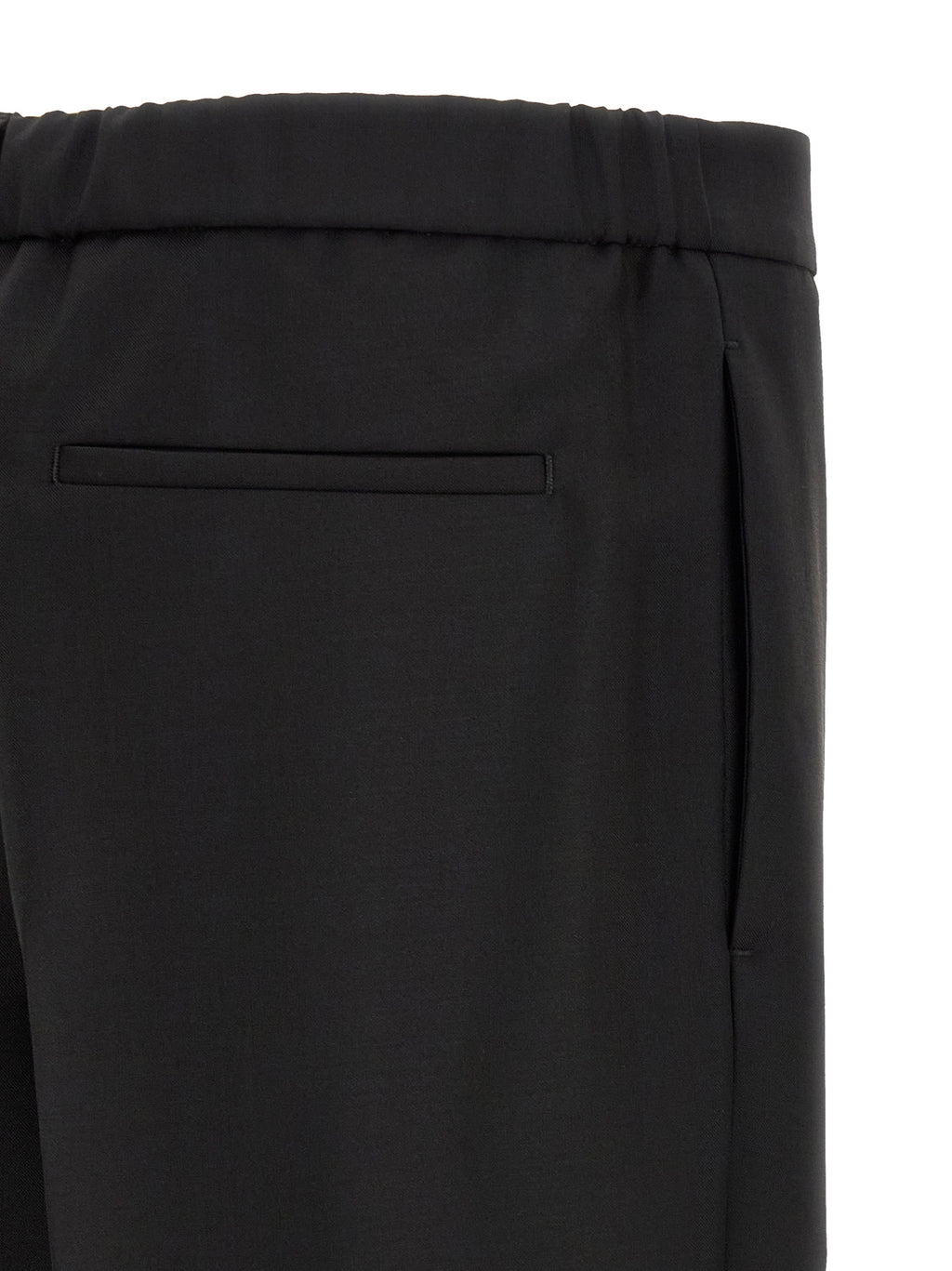 Black Virgin Wool Cropped Pants