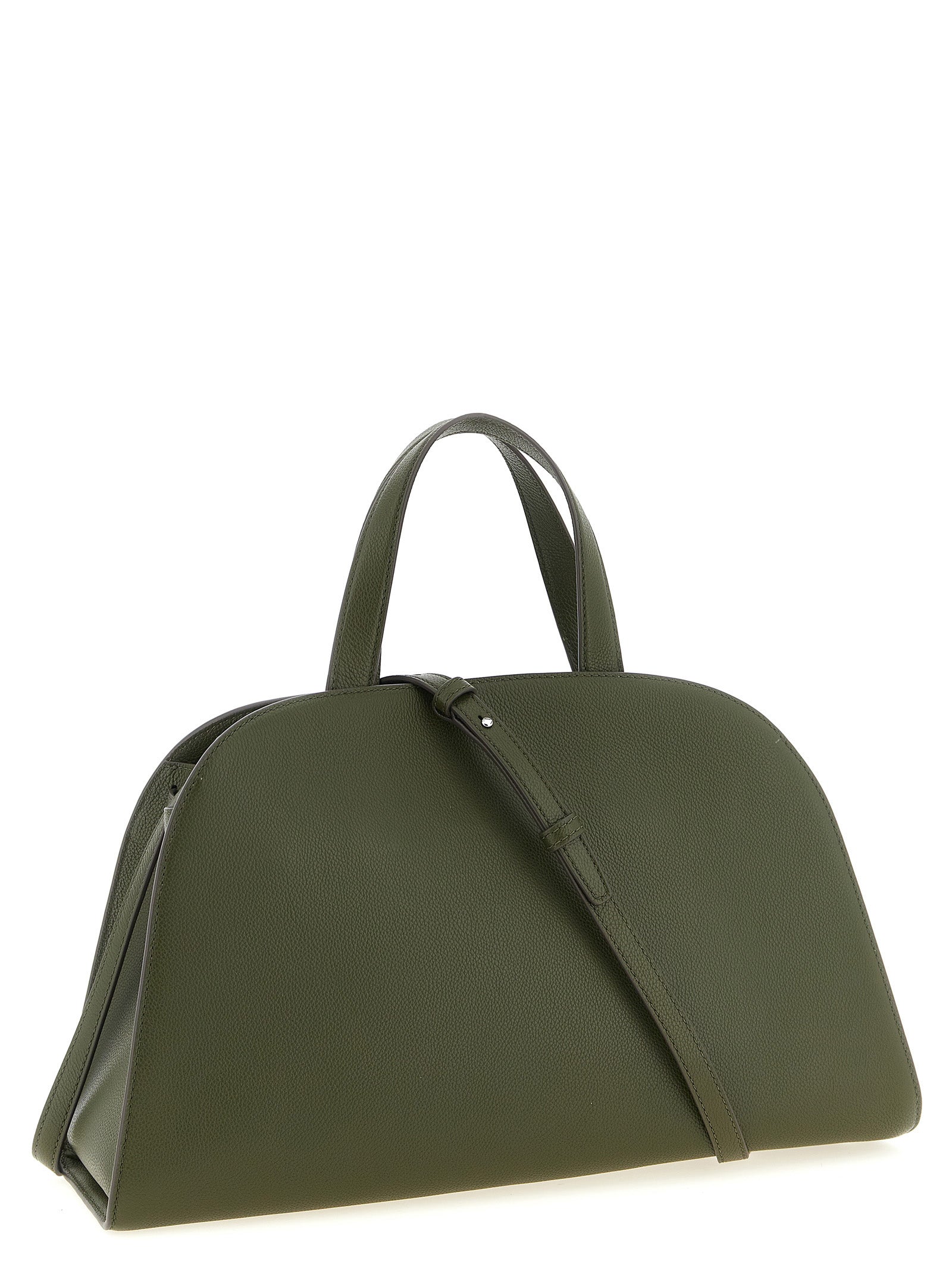 Green Calfskin Romy Top Case Handbag