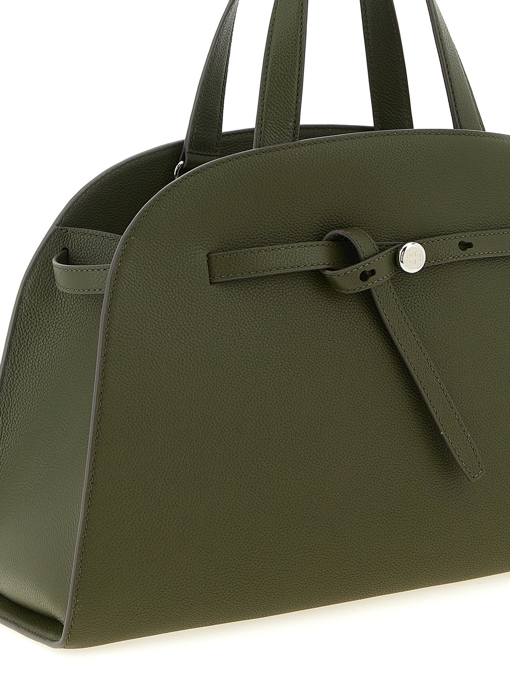 Green Calfskin Romy Top Case Handbag