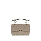 Pink Calfskin Small Rockstud Spike Shoulder Bag