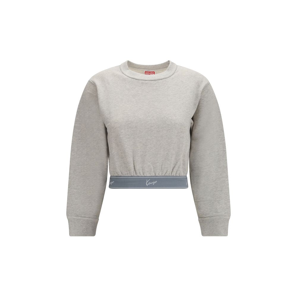 Cropped Cotton Crew Sweatshirt